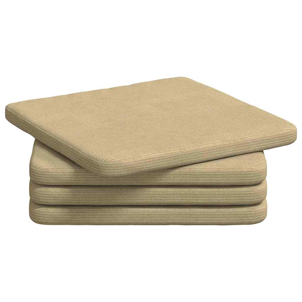 Vidaxl zitkussens 4 pcs grijs groen 40 x 40 x 3 cm katoen stof