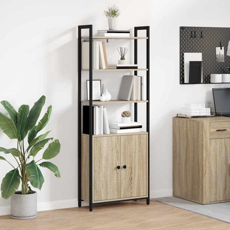 Vidaxl boekenkast 6-laags 60 x 24 x 161 cm bewerkt hout sonoma eiken