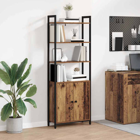 Vidaxl boekenkast 6-laags 60 x 24 x 161 cm bewerkt hout oud hout
