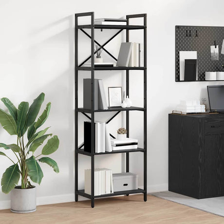 Vidaxl boekenkast 5-laags 56 x 34 x 171 cm bewerkt hout zwart eiken
