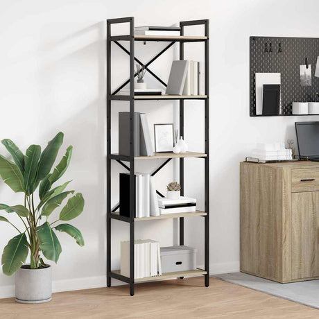 Vidaxl boekenkast 5-laags 56 x 34 x 171 cm bewerkt hout sonoma eiken