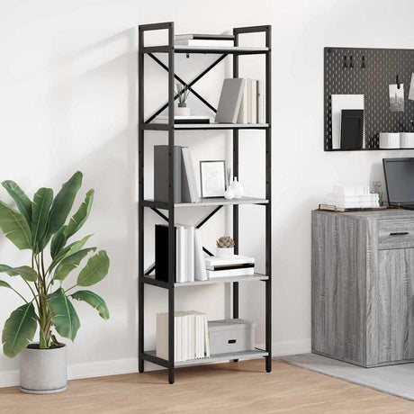 Vidaxl boekenkast 5-laags 56 x 34 x 171 cm bewerkt hout grijs sonoma