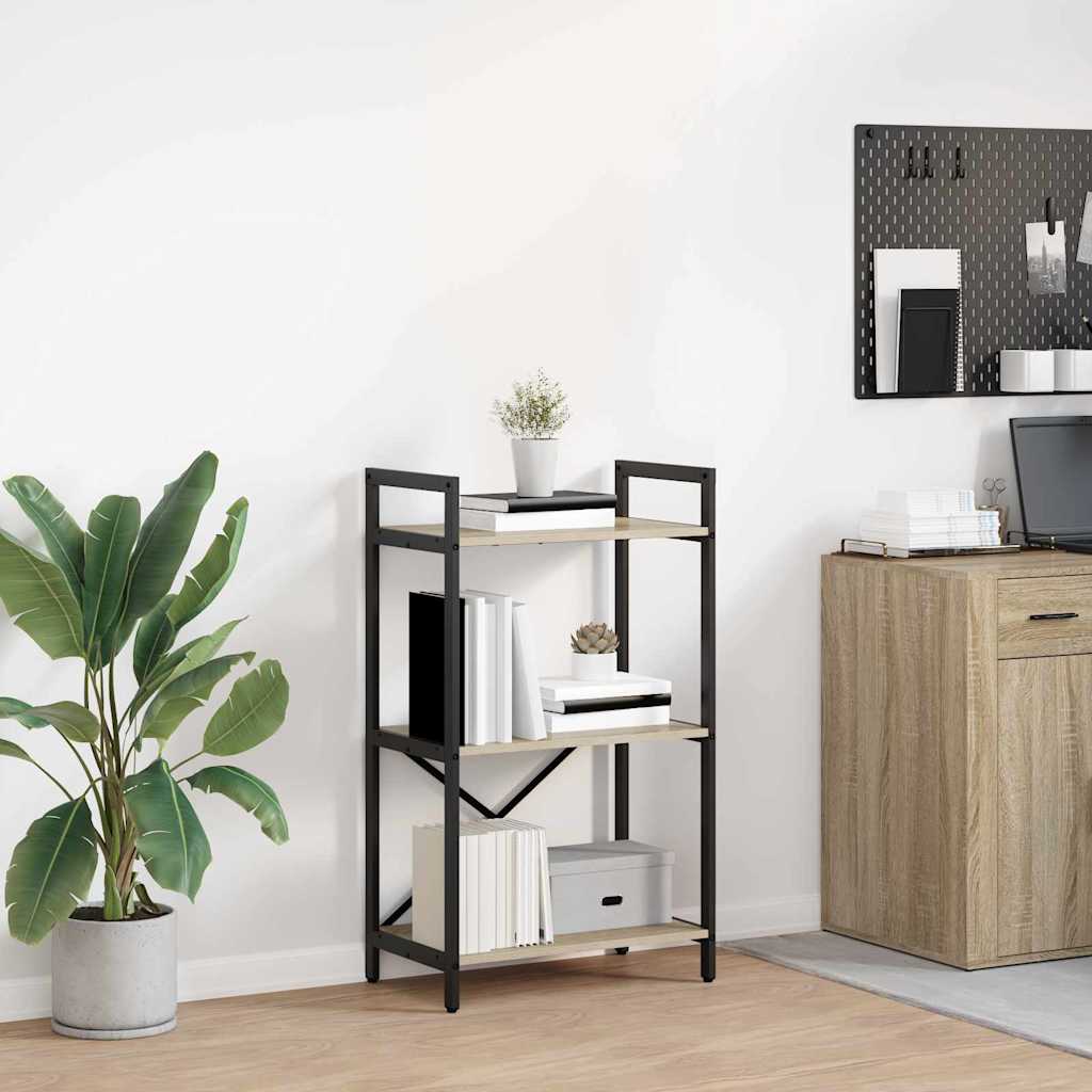 Vidaxl boekenkast 3-laags 56 x 34 x 96 cm bewerkt hout sonoma eiken