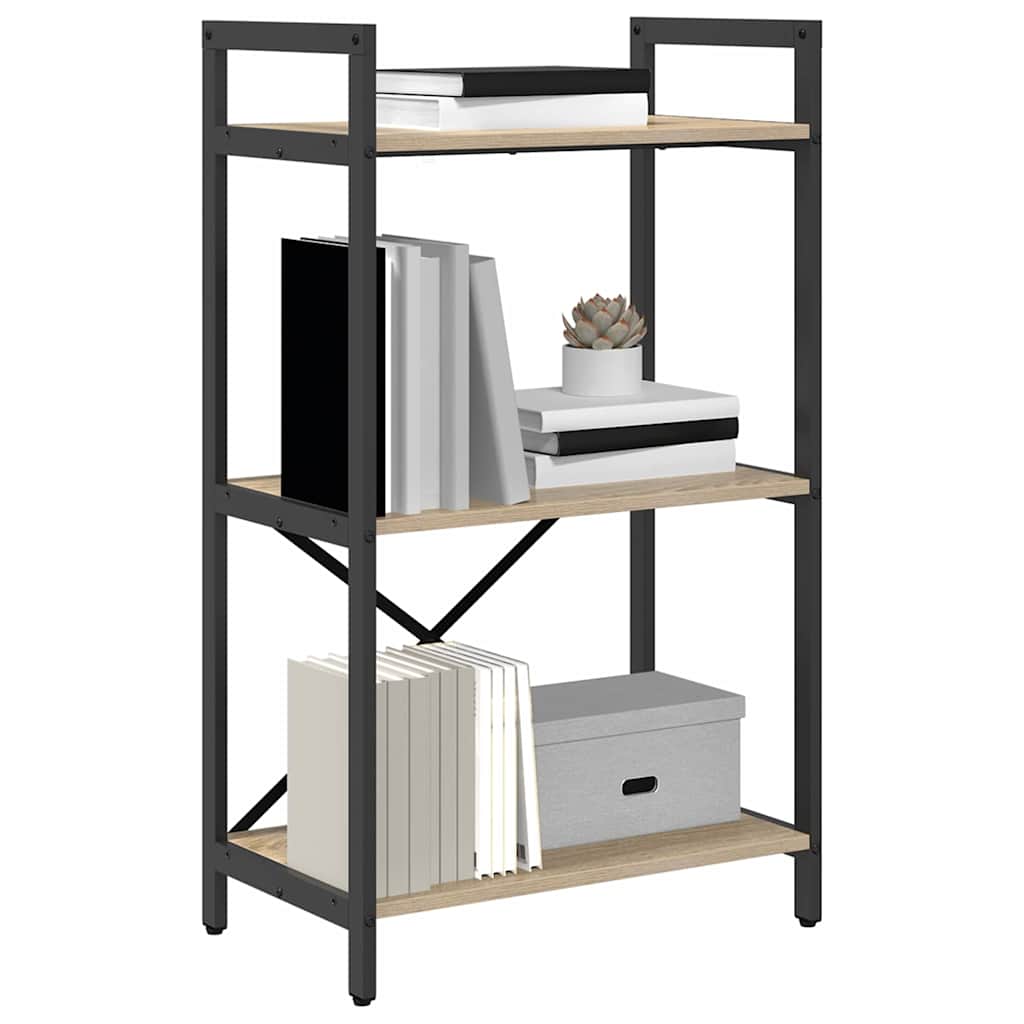 Vidaxl boekenkast 3-laags 56 x 34 x 96 cm bewerkt hout sonoma eiken