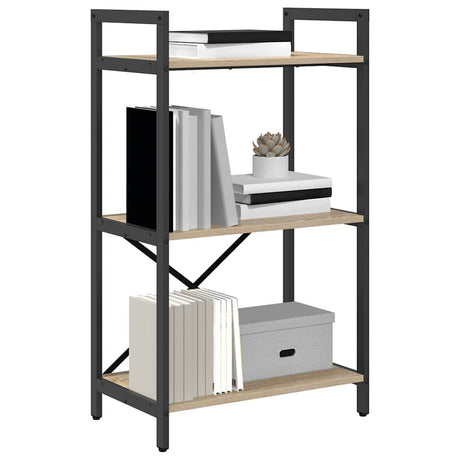 Vidaxl boekenkast 3-laags 56 x 34 x 96 cm bewerkt hout sonoma eiken