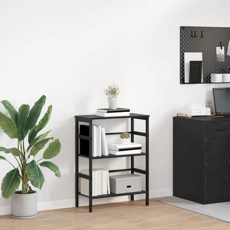 Vidaxl boekenkast 2-laags 60 x 29,5 x 81 cm bewerkt hout zwart eiken
