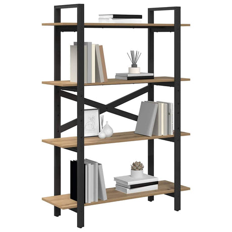 Vidaxl boekenkast 4-laags 100 x 33,5 x 140 cm bewerkt hout