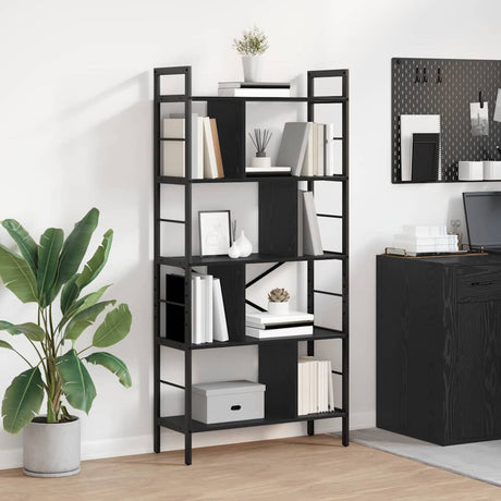 Vidaxl boekenkast 9-laags 75 x 30 x 156 cm bewerkt hout zwart eiken