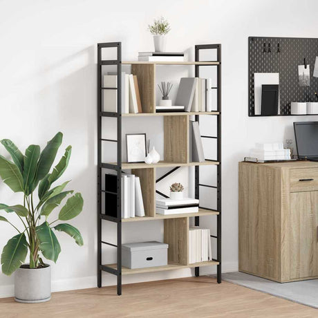 Vidaxl boekenkast 9-laags 75 x 30 x 156 cm bewerkt hout sonoma eiken