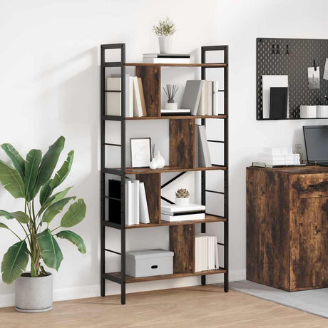 Vidaxl boekenkast 9-laags 75 x 30 x 156 cm bewerkt hout gerookt eiken