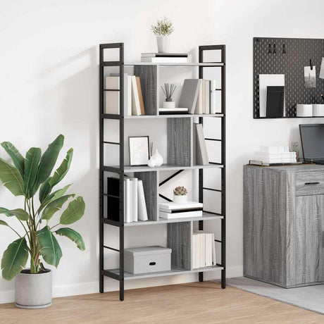 Vidaxl boekenkast 9-laags 75 x 30 x 156 cm bewerkt hout grijs sonoma