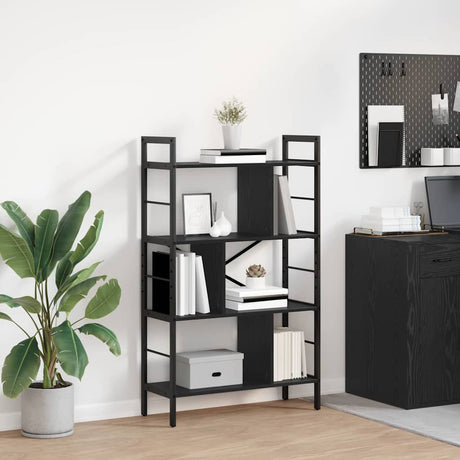 Vidaxl boekenkast 7-laags 75 x 30 x 123,5 cm bewerkt hout zwart eiken