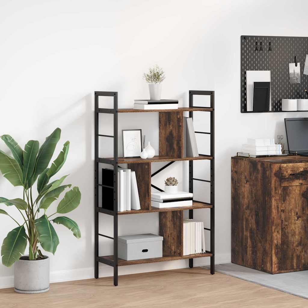 Vidaxl boekenkast gerookt eiken 75 x 30 x 123,5 cm bewerkt hout