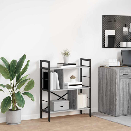 Vidaxl boekenkast 5-laags 75 x 30 x 91 cm bewerkt hout grijs sonoma
