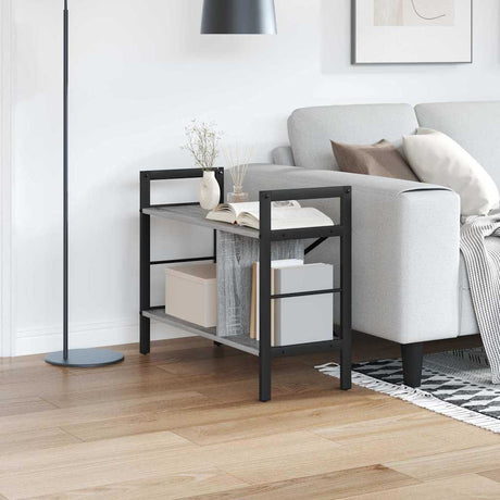 Vidaxl boekenkast 3-laags 75 x 30 x 58,5 cm bewerkt hout grijs sonoma