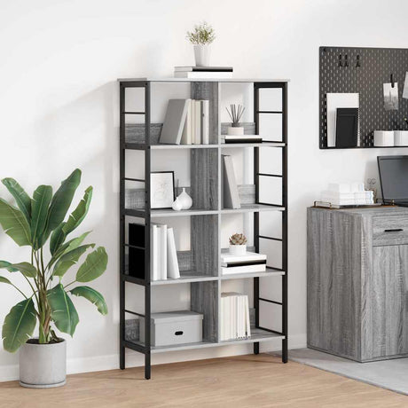Vidaxl boekenkast 8-laags 82 x 32 x 144,5 cm bewerkt hout grijs sonoma