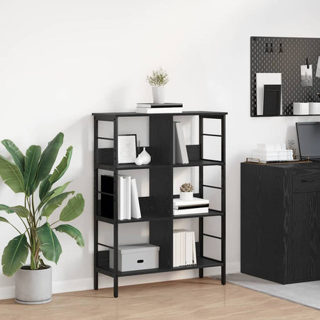 Vidaxl boekenkast 6-laags 82 x 32 x 112 cm bewerkt hout zwart eiken