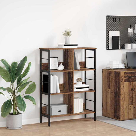 Vidaxl boekenkast 6-laags 82 x 32 x 112 cm bewerkt hout oud hout