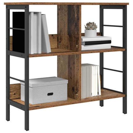Vidaxl boekenkast 4-laags 82 x 32 x 79 cm bewerkt hout oud hout
