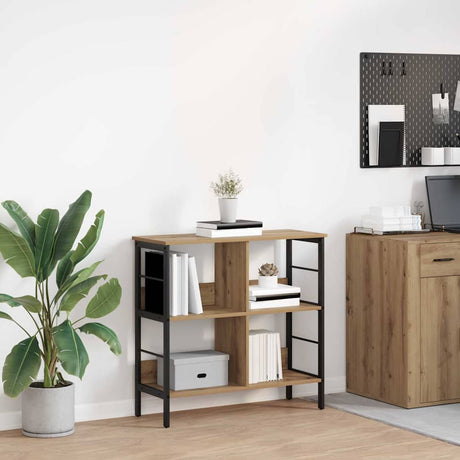 Vidaxl boekenkast 4-laags 82 x 32 x 79 cm bewerkt hout artisan eiken