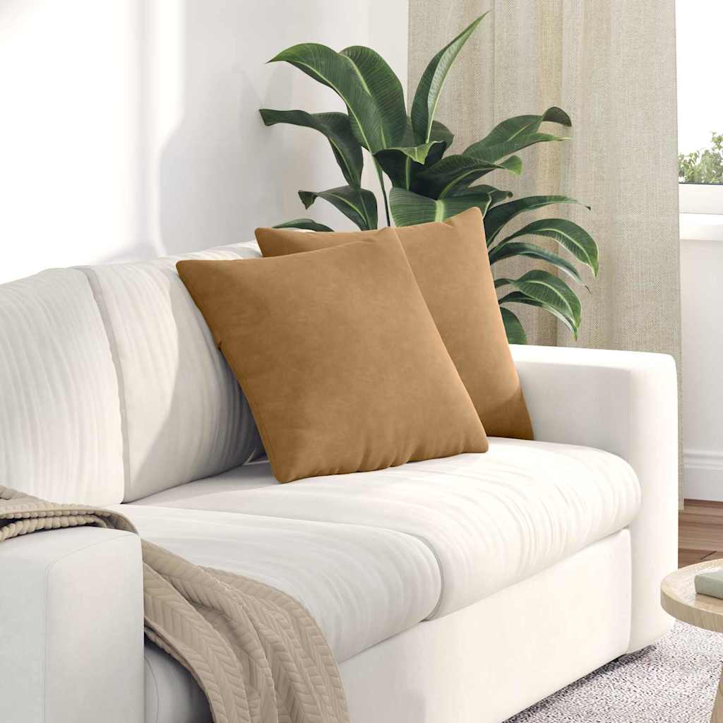 Vidaxl sofa kussens 2 stuks bruin 45 x 45 cm cordstof