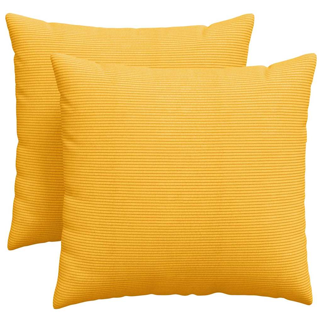 Vidaxl sofa kussens 2 stuks lichtgeel 45 x 45 cm cordstof