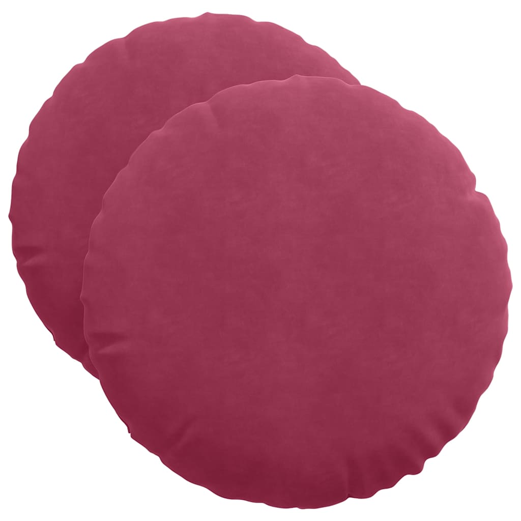 Vidaxl zitkussens 2 stuks wijnrood ø 40 x 13 cm fluweel