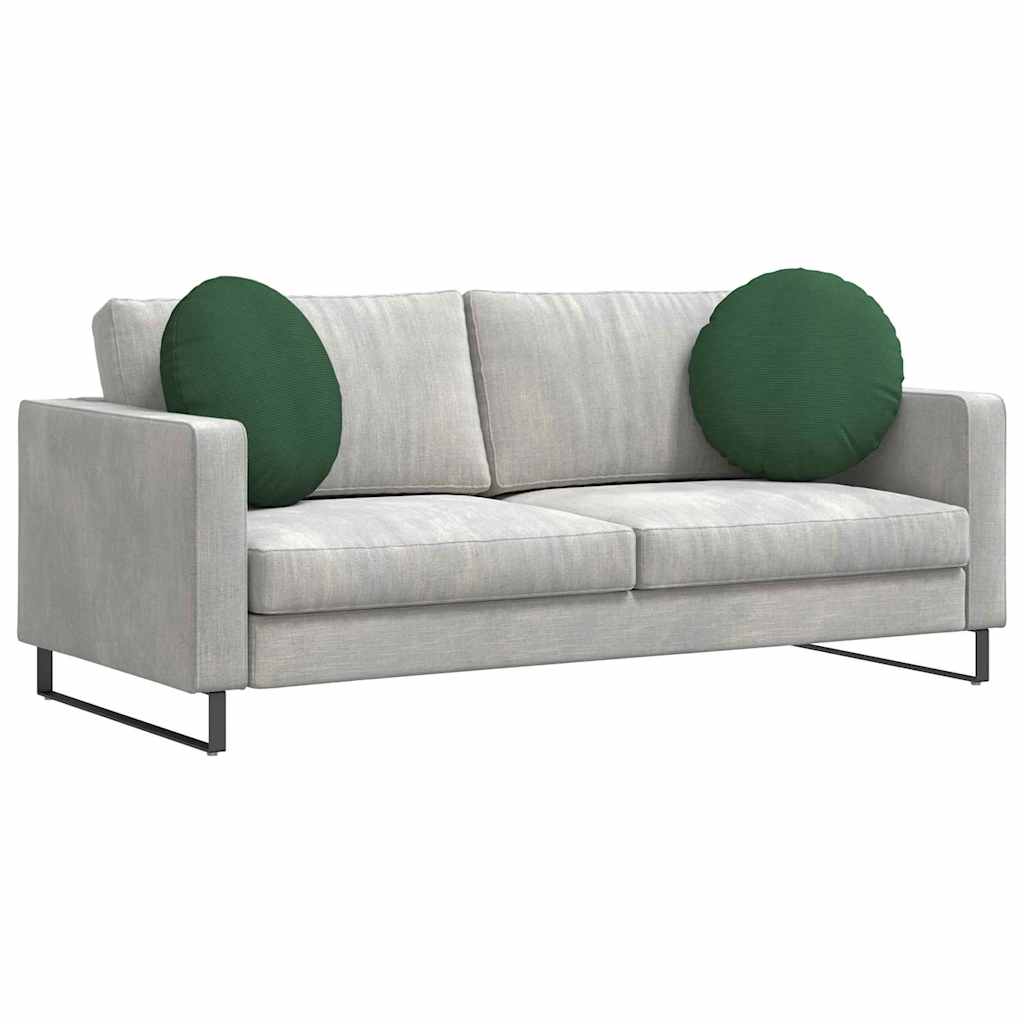 Vidaxl zitkussens 2 pcs donkergroen ø 50 cm katoen stof