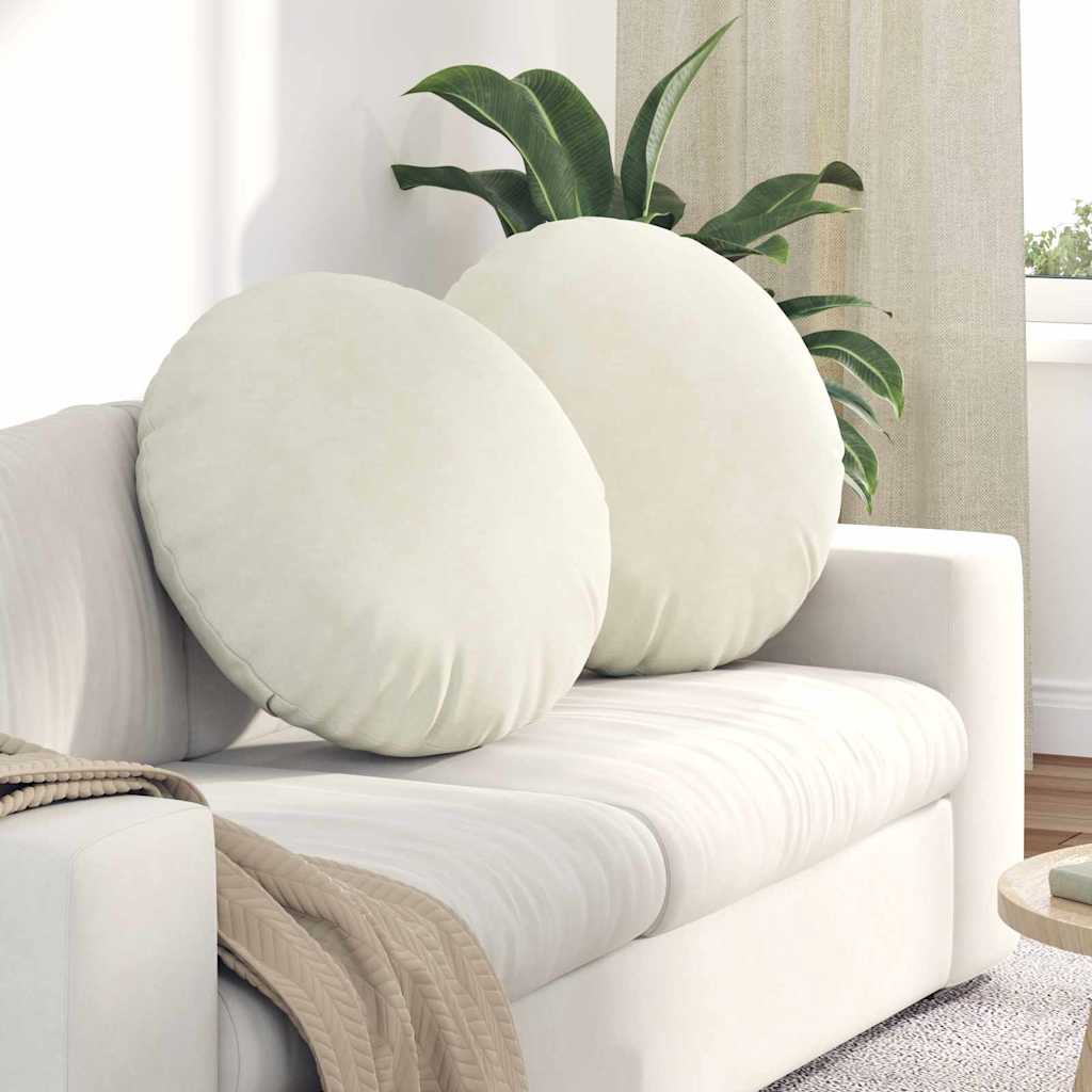 Vidaxl zitkussens 2 stuks crème ø 40 x 13 cm fluweel