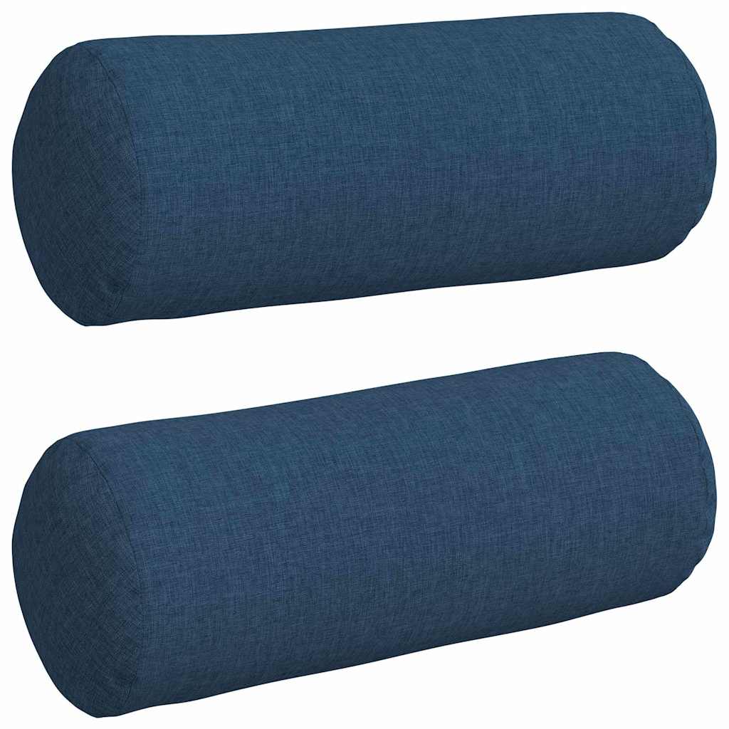 Vidaxl bolster kussens 2 stuks blauw ø 15 x 40 cm stof