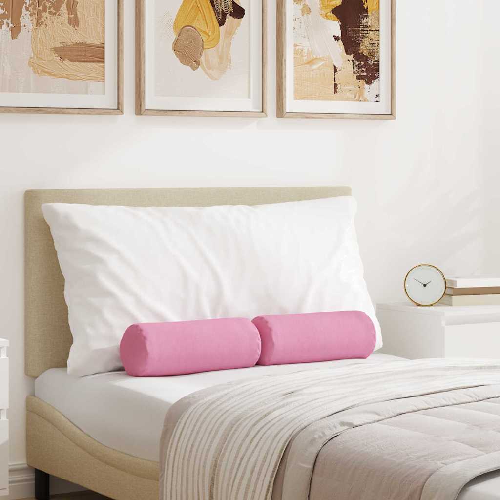 Vidaxl bolster kussens 2 stuks roze ø 15 x 40 cm stof