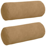 Vidaxl bolster kussens 2 stuks bruin ø 15 x 40 cm cordstof