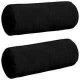 Vidaxl bolster kussens 2 stuks zwart ø 15 x 40 cm microvezel stof