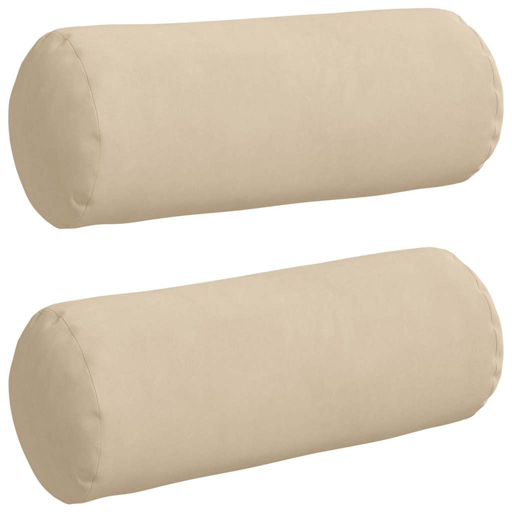 Vidaxl bolster kussens 2 stuks crème ø 15 x 40 cm microvezel stof