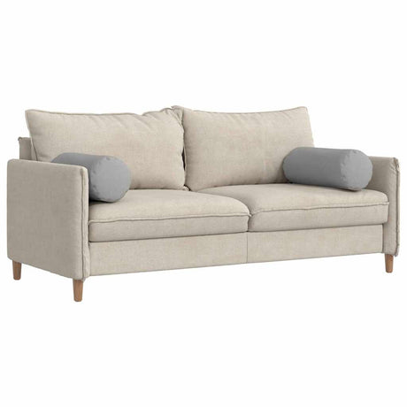 Vidaxl bolster kussens 2 st stof wolkengrijs ø 25 x 70 cm