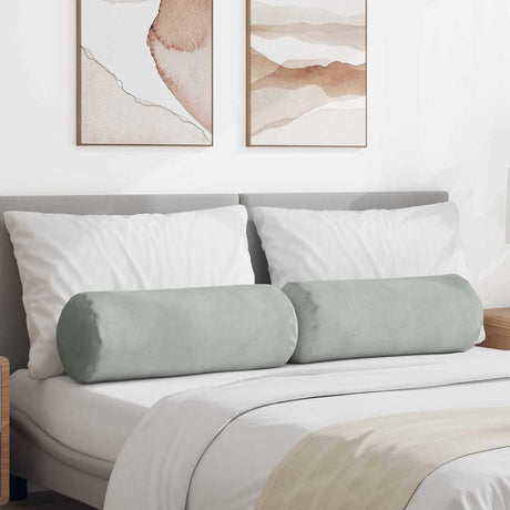 Vidaxl bolster kussens 2 stuks lichtgrijs ø 25 x 70 cm cordstof