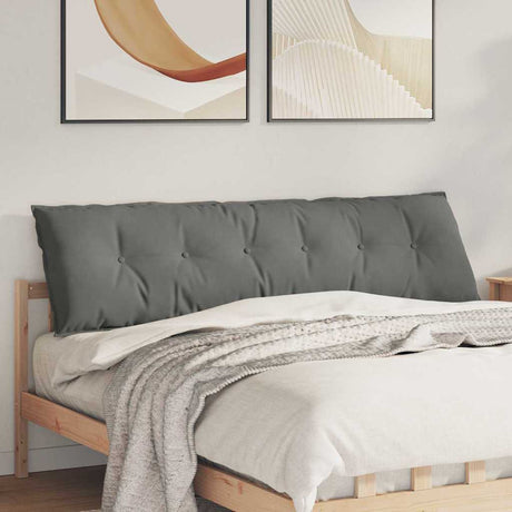 Vidaxl rugkussen donkergrijs 180 x 50 x 19 cm microvezel stof