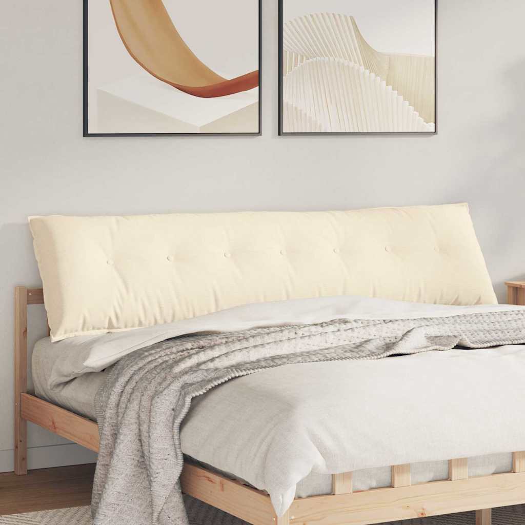 Vidaxl rugkussen crème 200 x 50 cm cordstof