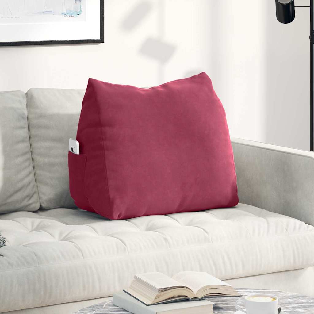 Vidaxl rugkussen wijnrood 60 x 20 x 50 cm cordstof