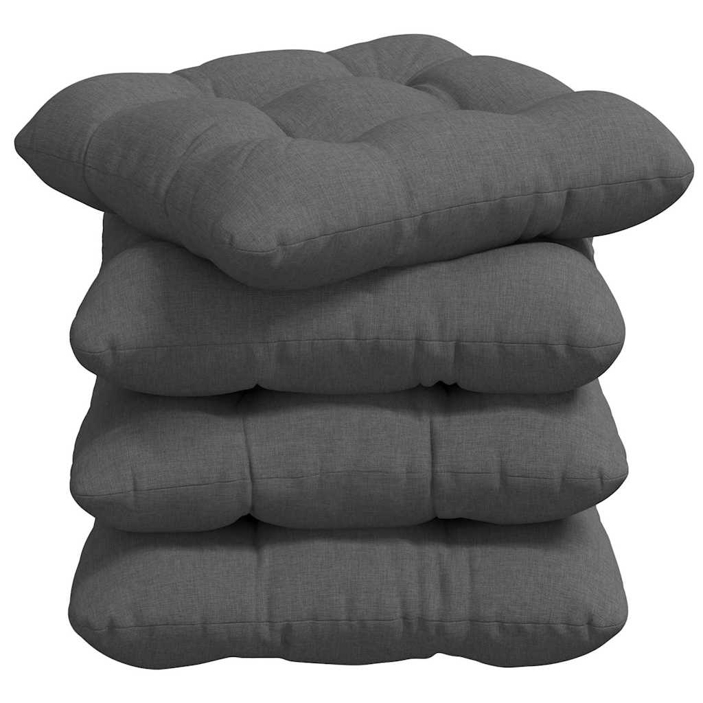 Vidaxl zitkussens 4 pcs donkergrijs 40 x 40 x 12 cm stof