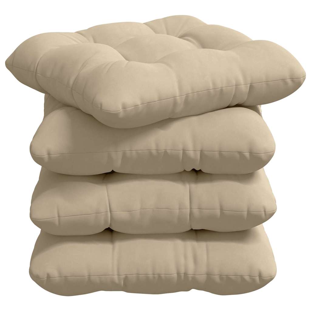 Vidaxl zitkussens 4 pcs crème 45 x 45 cm microvezel stof
