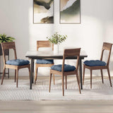 Vidaxl zitkussens 4 pcs blauw 45 x 45 cm katoen stof