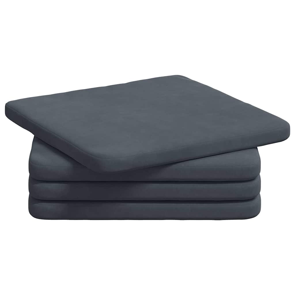 Vidaxl zitkussens 4 pcs donkergrijs 40 x 40 x 3 cm fluweel