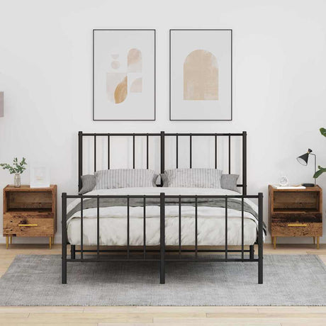 Vidaxl nachtkastje 2 st oudhout 40 x 35 x 47,5 cm bewerkt hout