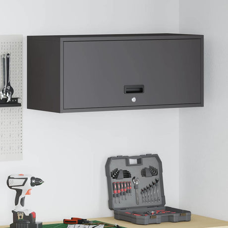 Vidaxl wandkast voor garage zwart 80 x 33 x 35 cm poedercoating staal