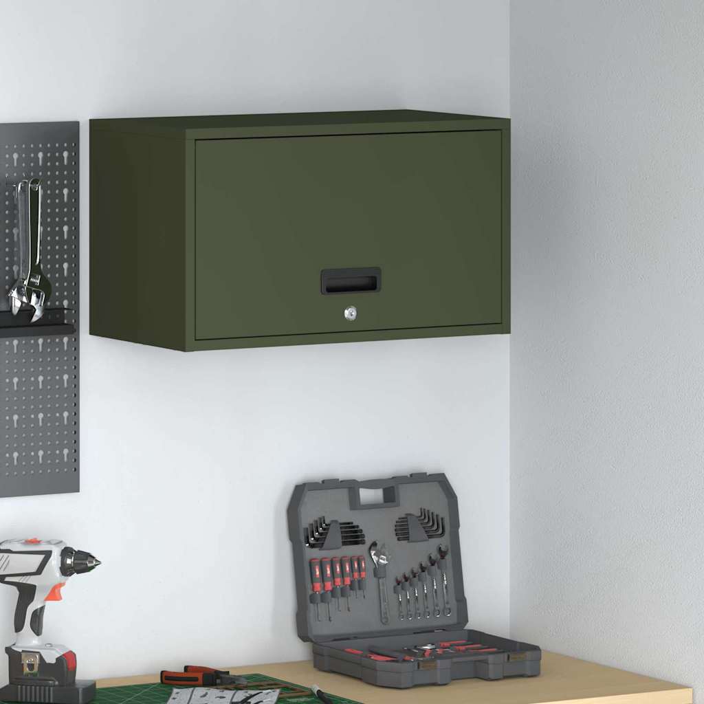 Vidaxl wandkast voor garage olijfgroen 60 x 33 x 35 cm