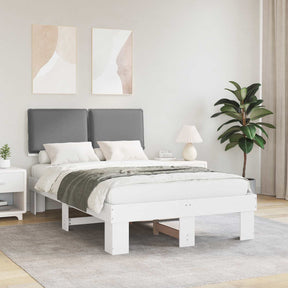 Vidaxl bedframe met gevoerd hoofdgedeelte lichtgrijs 120 x 190 cm