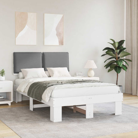 Vidaxl bedframe met gevoerd hoofdgedeelte lichtgrijs 120 x 190 cm