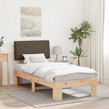 Vidaxl bedframe met gevoerd hoofdgedeelte taupe 80 x 200 cm