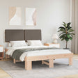 Vidaxl bedframe met gevoerd hoofdgedeelte taupe 140 x 200 cm